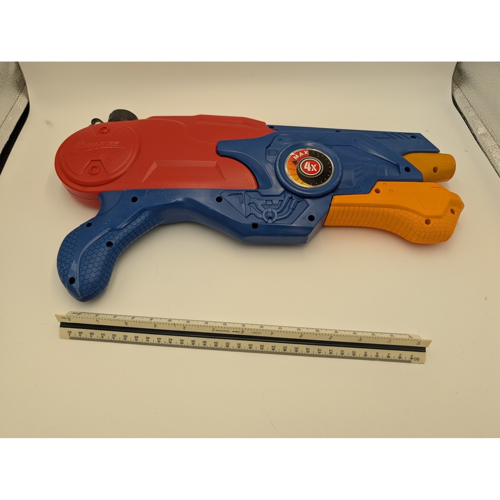 Banzai Water Blaster Pump Action Squirt‎ Gun Red Blue Orange Max 4X Power